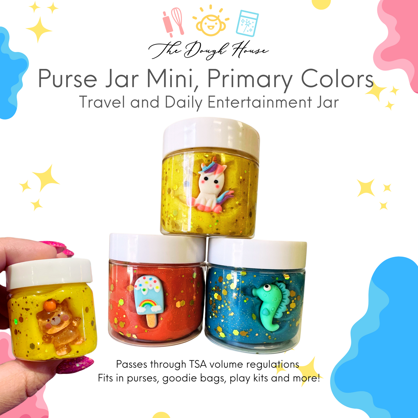 Magical 'Purse Jar' (2.9 oz.) | Choose your color | TSA Friendly | Great for Travel!