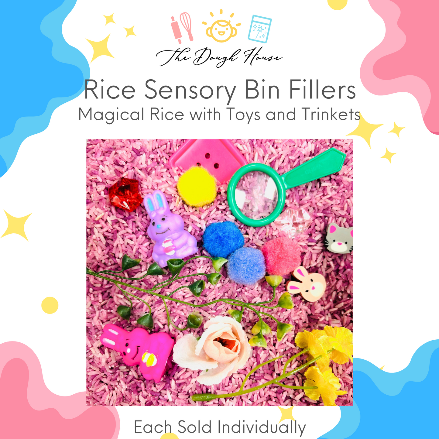 Sensory Bin Fillers: Rice Magical Jars